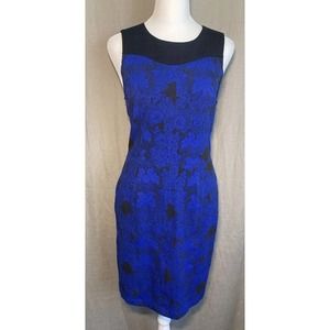 Ali Ro Dress Size 2 Sapphire Blue Lace Jacquard Sheath Mini $328 Aliro